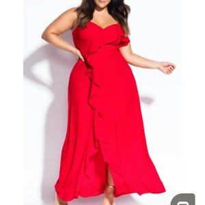 City Chic Catalina Maxi Dress Red 16